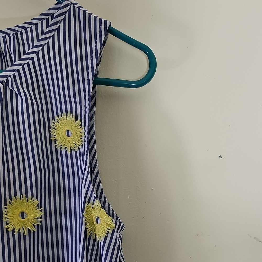 Lou & Grey Blue and White Striped Dress with Yellow Accents - Picture 5 of 8
